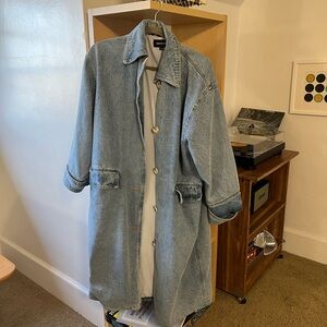Meotine denim trench coat